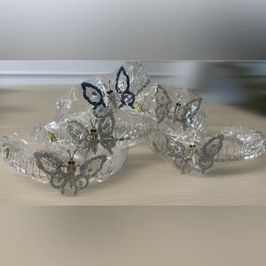 Silver and Blue Butterfly Hair Accessories